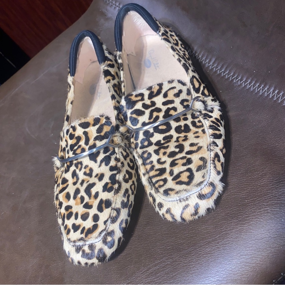 Dr Scholls Original Collection Cheetah Print Animal Hair Mercury Loafers 9M